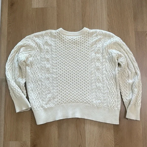 STAUD Tracy Cream Cable Knit Sweater - size Small